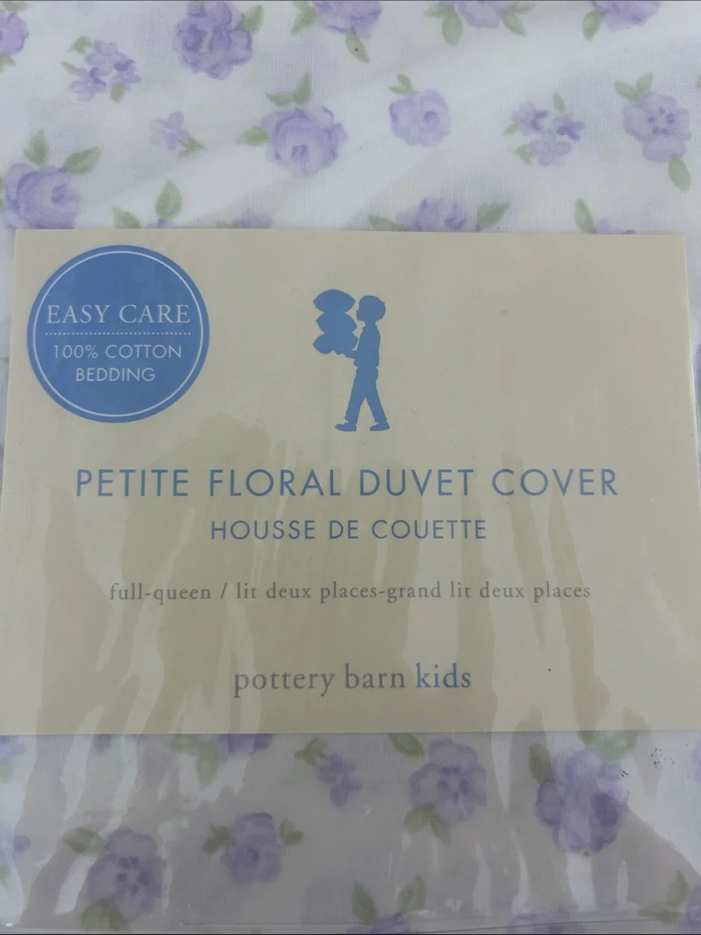 Pottery Barn Kids Lavender Floral full/queen Duvet Cover 100% cotton